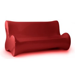 Sofá sofá macio vermelho de empuxo