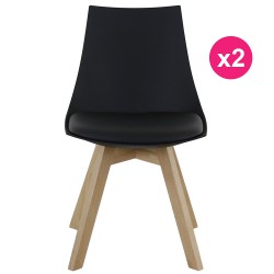 Set of 2 chairs black and oak KosyForm base