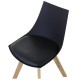 Lot de 2 Chaises Noire et Piétement Chêne KosyForm