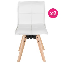 Lot de 2 Chaises Similicuir Blanc KosyForm