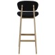 Lot de 2 Chaises de Bar Tissus Noir et Piétement Chêne Ana KosyForm