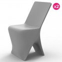 Set of 2 chairs Vondom design Sloo Grisr