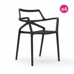 Set di 4 sedie Delta VONDOM nero
