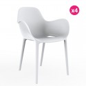 Set de 4 sillas sabinas VONDOM blanco