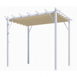 Pergola Aluminium Habrita Branco 12m2 com tela de sombra de 140gr