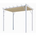 Pergola Aluminium Habrita Anthracite 12m2 avec toile d'ombrage 140gr