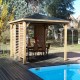 Kiosque de Jardin Blueterm en bois 12.32 m2 avec 2 Parois Habrita