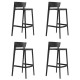 Lot de 4 tabourets de bar Vondom Africa hauteur d'assise 74,5 cm noir