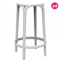 Juego de 4 taburetes altos Brooklyn Vondom altura del asiento 66 blanco