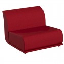 Central armchair Vondom design Suave in water-repellent fabric red Garnet 1046