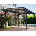 Carport Toit Plat 14.70m2 en aluminium et polycarbonate Habrita