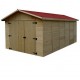 Habrita solid wood garage 21.7m2 with 42mm planks