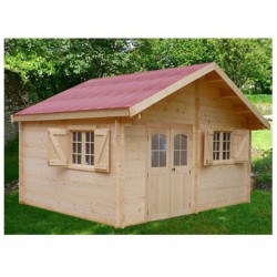 Garden shed Habrita solid wood 25m2 with double sloped roof