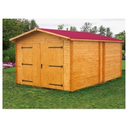 Garagem de madeira maciça Habrita 21m2 com pranchas 28mm