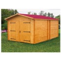 Solid wood garage Habrita 21m2 with planks 28mm