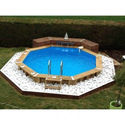 Piscine Bois Ubbink Océa 430 H120cm Liner bleu