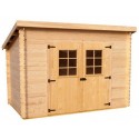 Casetta da giardino Habrita Dalmat in legno massello 5,20 m2 con piastre ondulate sul tetto