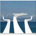 Ensemble Wing Table et Tabourets Vondom Blanc