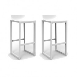 Lot de 2 Tabourets Hauts Wall Street Vondom Blanc