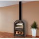 Ferlux wood stove with Forno 60 oven in 16kW steel with glass