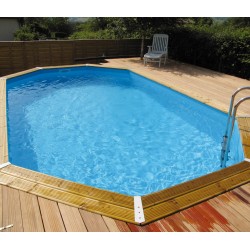 Pool Wood Ubbink Azura 490x355 H130cm Blue Liner
