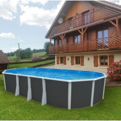 Above ground pool TOI Ibiza oval 730x366x132 with complete anthracite kit