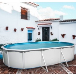 Above ground pool TOI Mallorca oval 550x366 with complete kit Anthracite