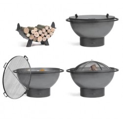 Kongo Cook King Premium Garden Brazier 85cm with 4 Accessories