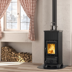 La Nordica Emiliana Steel 6.5kW fogão a lenha antracite preto La Nordica Emiliana Steel 6.5kW fogão a lenha antracite preto