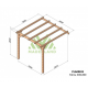 Pergola adossée en bois brut Palma 3x3m 9m2