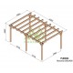 Pérgola exenta de madera Marsella 600x400cm 24m2