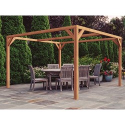 Freistehende Pergola aus rohem Holz Tarragona 250x250cm 6.25m2