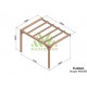 Anlehnpergola aus rohem Holz Burgos 3x3m 9m2