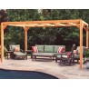 Alicante selbsttragende Pergola aus Rohholz 4x3m 12m2