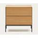 Nachttisch aus Holz, Eiche und schwarzem Stahl 60x55 Rana VeryForma