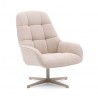 Aspe swivel armchair beige fabric and metal VeryForma