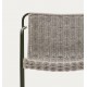 Silla Arvin Swirl en tejido chenilla beige y patas de madera de roble VeryForma