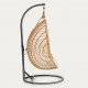 Fauteuil suspendu Kate en rotin naturel et acier gris foncé VeryForma