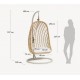 Fauteuil suspendu Kate en rotin naturel et acier gris foncé VeryForma
