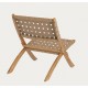 Fauteuil Pliable Beli en bois massif et corde beige VeryForma