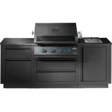 OASIS® 105 Napoleon Mattschwarz 700 Serie Sizzle Zone® Seitliche Outdoor-Küche