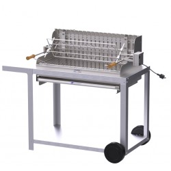 Le Marquier Irissarry Barbecue in Acciaio Inox con Carrello e Girarrosto