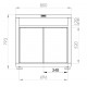 Mueble de cocina Le Marquier con dos puertas 80x55 cm acero negro