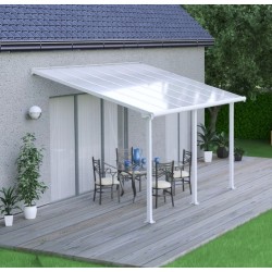 Pergola adossée Olympia 3x4,25m aluminium blanc et polycarbonate Canopia Pergola adossée Olympia 3x4,25m aluminium blanc et polycarbonate Canopia