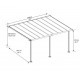 Pergola adossée Olympia 3x5,46m aluminium blanc et polycarbonate Canopia