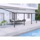 Olympia 3x7,30 m Wandpergola aus grauem Aluminium und Canopia Polycarbonat