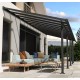 Pérgola de parede Olympia 3x7,30m em alumínio cinzento e policarbonato Canopia