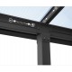 Pergola adossée Olympia 3x8.60m aluminium gris et polycarbonate Canopia